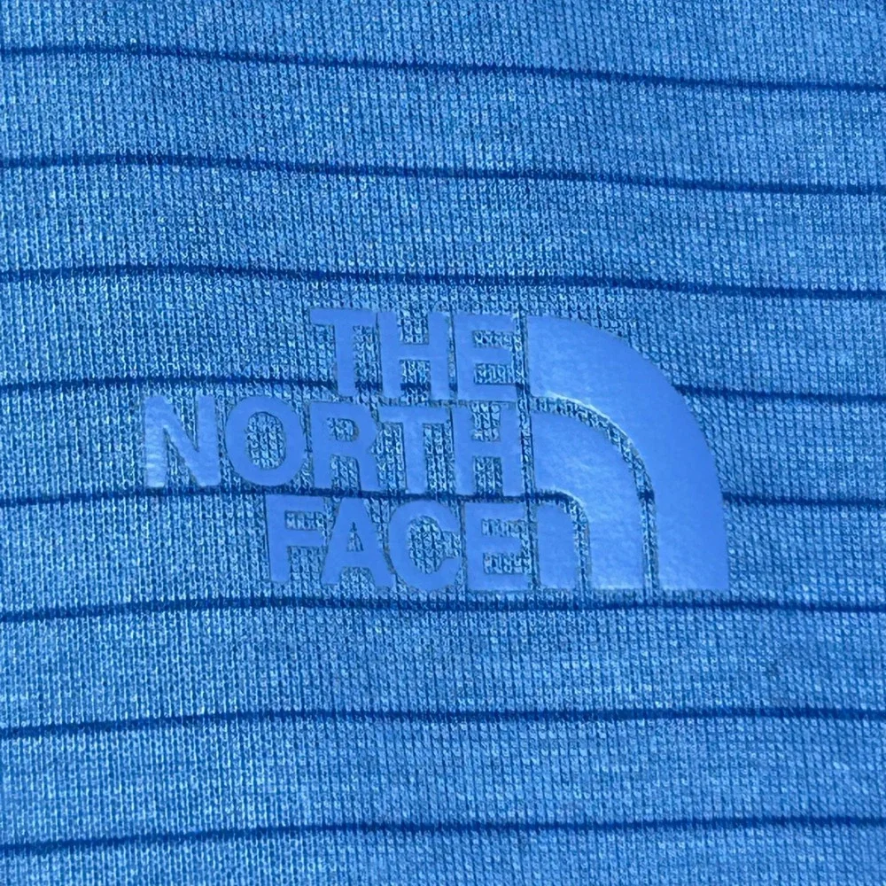 The North Face T-Shirt Mens L Blue Striped FlashDry Performance Gorpcore Hiking